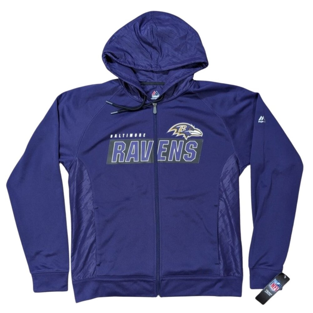 NWT Baltimore Ravens Majestic Purple Therma Base Full Zip Jacket Medium